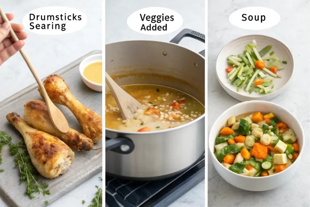 Step-by-step guide to making chicken drumstick soup