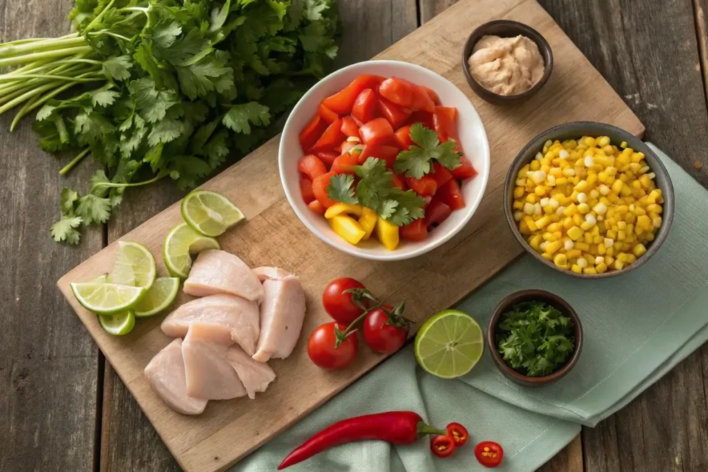 Fresh ingredients for spark recipes chicken taco soup