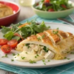 Finished chicken and cheese jalousie recipe plated elegantlyvvvvvvv