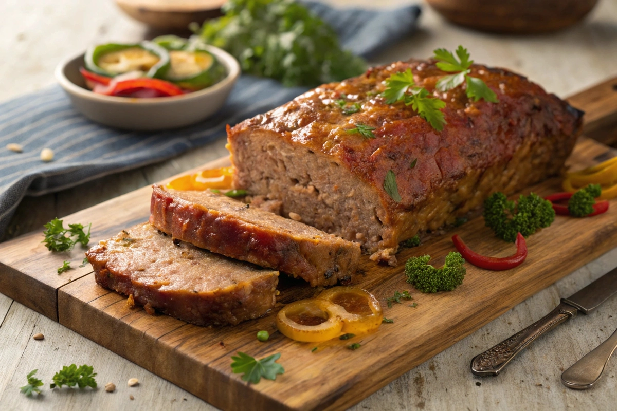 Creole-style meatloaf with a rich glaze and fresh parsley